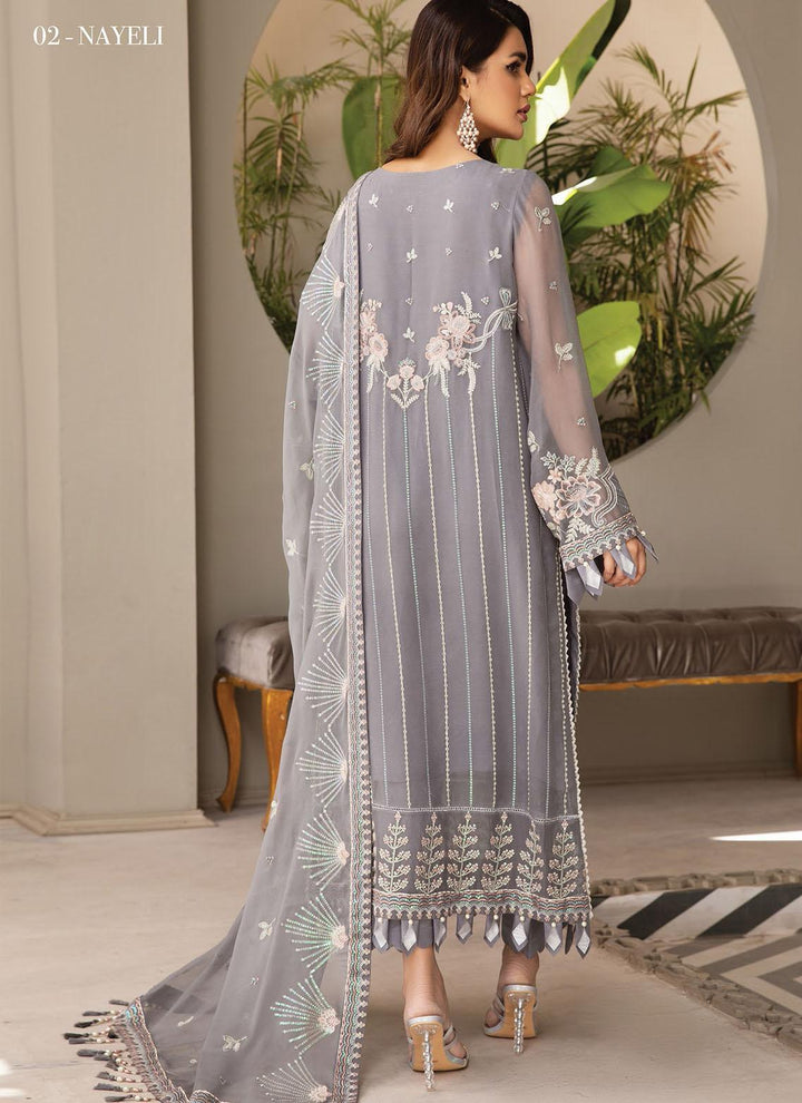 Mahyar By Alizeh Fashions Embroidered Chiffon Suits Unstitched 3 Piece AFB21-C5 02 Nayeli - Festive Collection