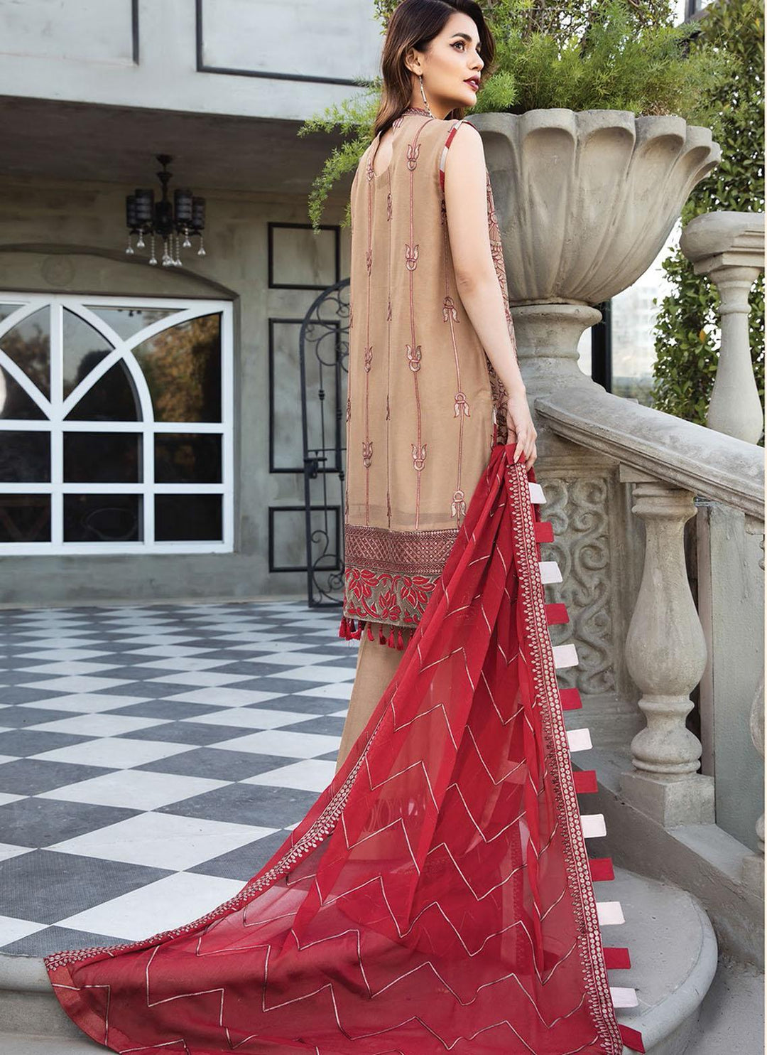 Mahyar By Alizeh Fashions Embroidered Chiffon Suits Unstitched 3 Piece AFB21-C5 07 Naurattan - Festive Collection