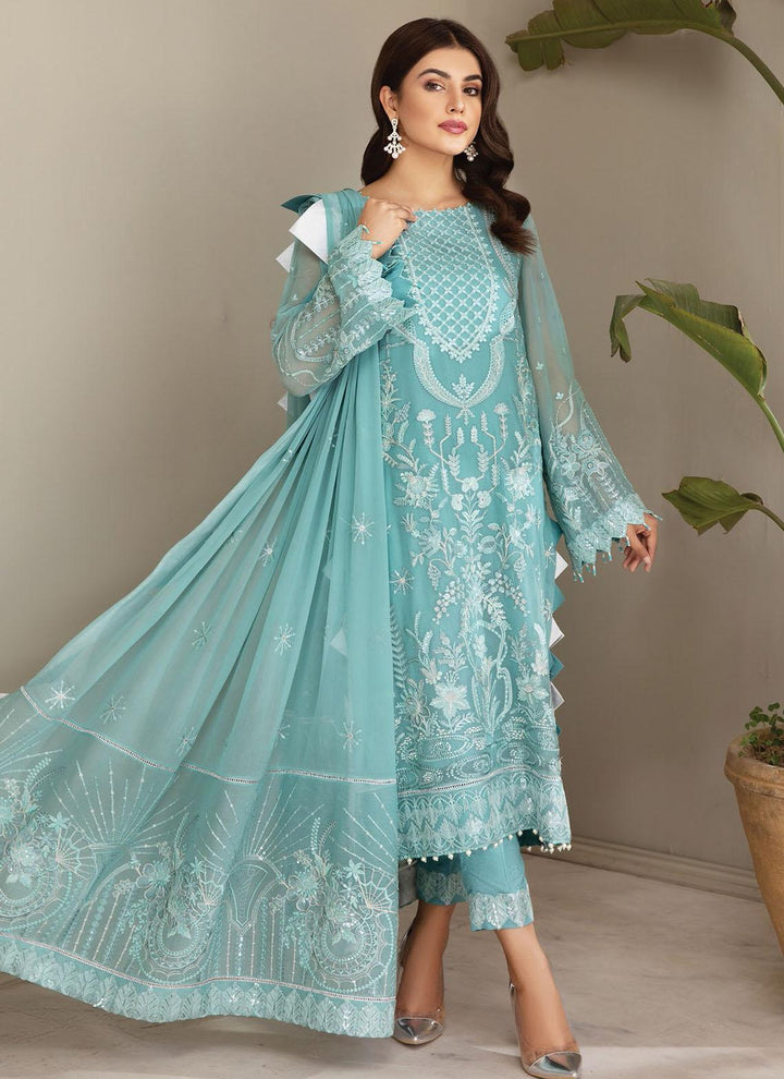Mahyar By Alizeh Fashions Embroidered Chiffon Suits Unstitched 3 Piece AFB21-C5 08 Feroze - Festive Collection