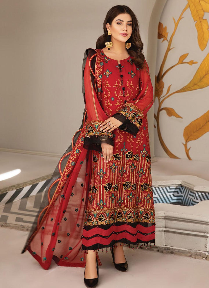 Mahyar By Alizeh Fashions Embroidered Chiffon Suits Unstitched 3 Piece AFB21-C5 11 Mayna - Festive Collection
