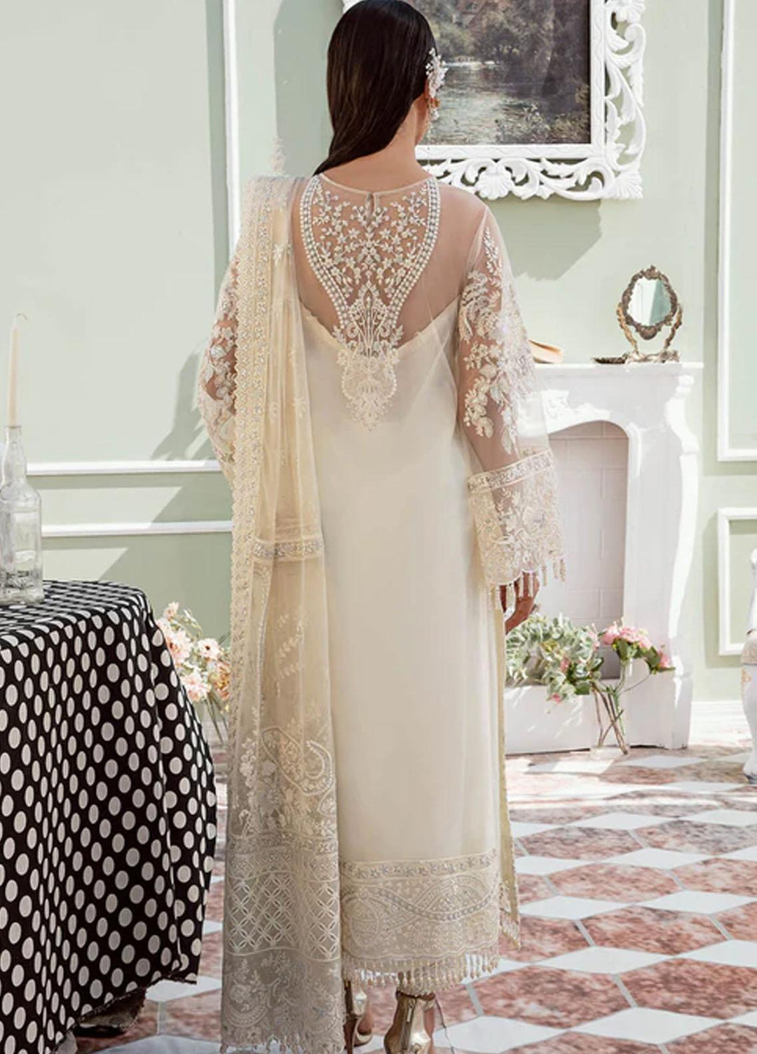 Maia By Serene Premium Embroidered Net Suits Unstitched 3 Piece SP23MA S-1071 Lama - Spring / Summer Collection