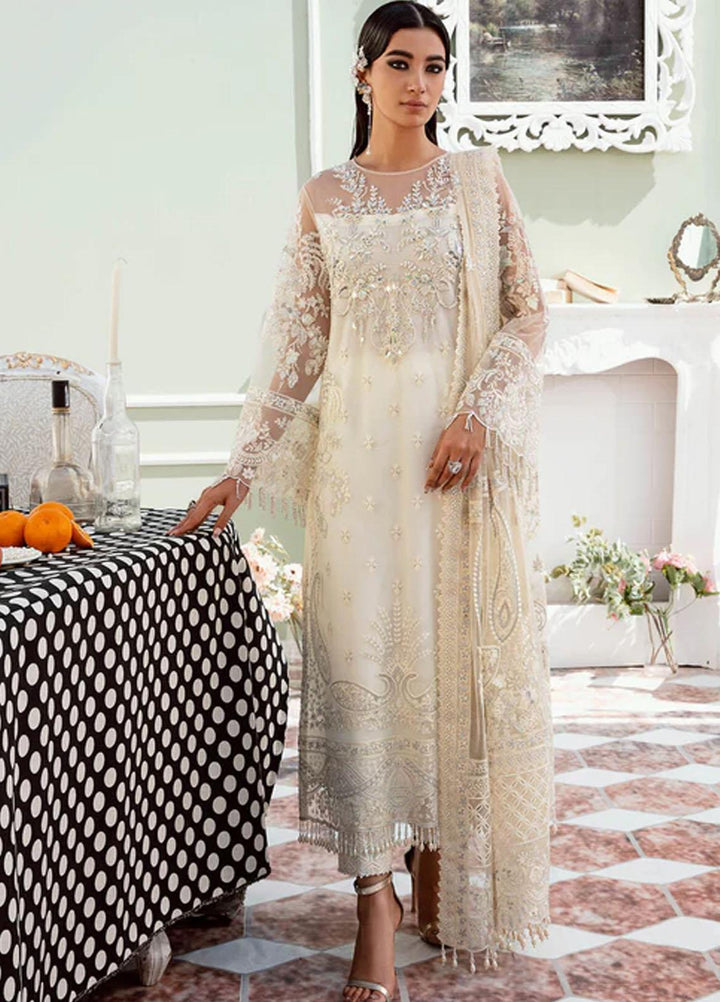 Maia By Serene Premium Embroidered Net Suits Unstitched 3 Piece SP23MA S-1071 Lama - Spring / Summer Collection