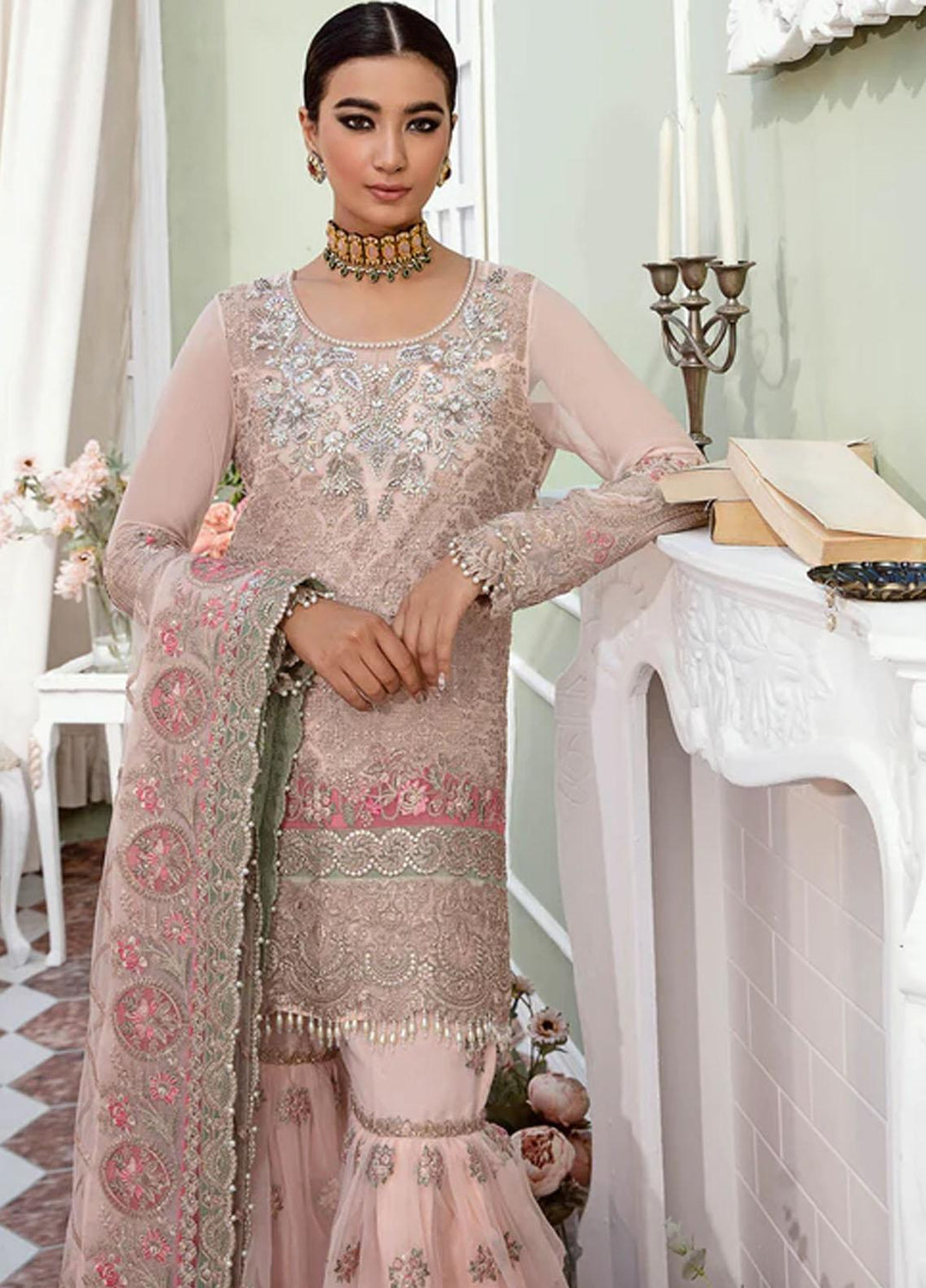 Maia By Serene Premium Embroidered Chiffon Suits Unstitched 4 Piece SP23MA S-1073 Euphemia - Spring / Summer Collection
