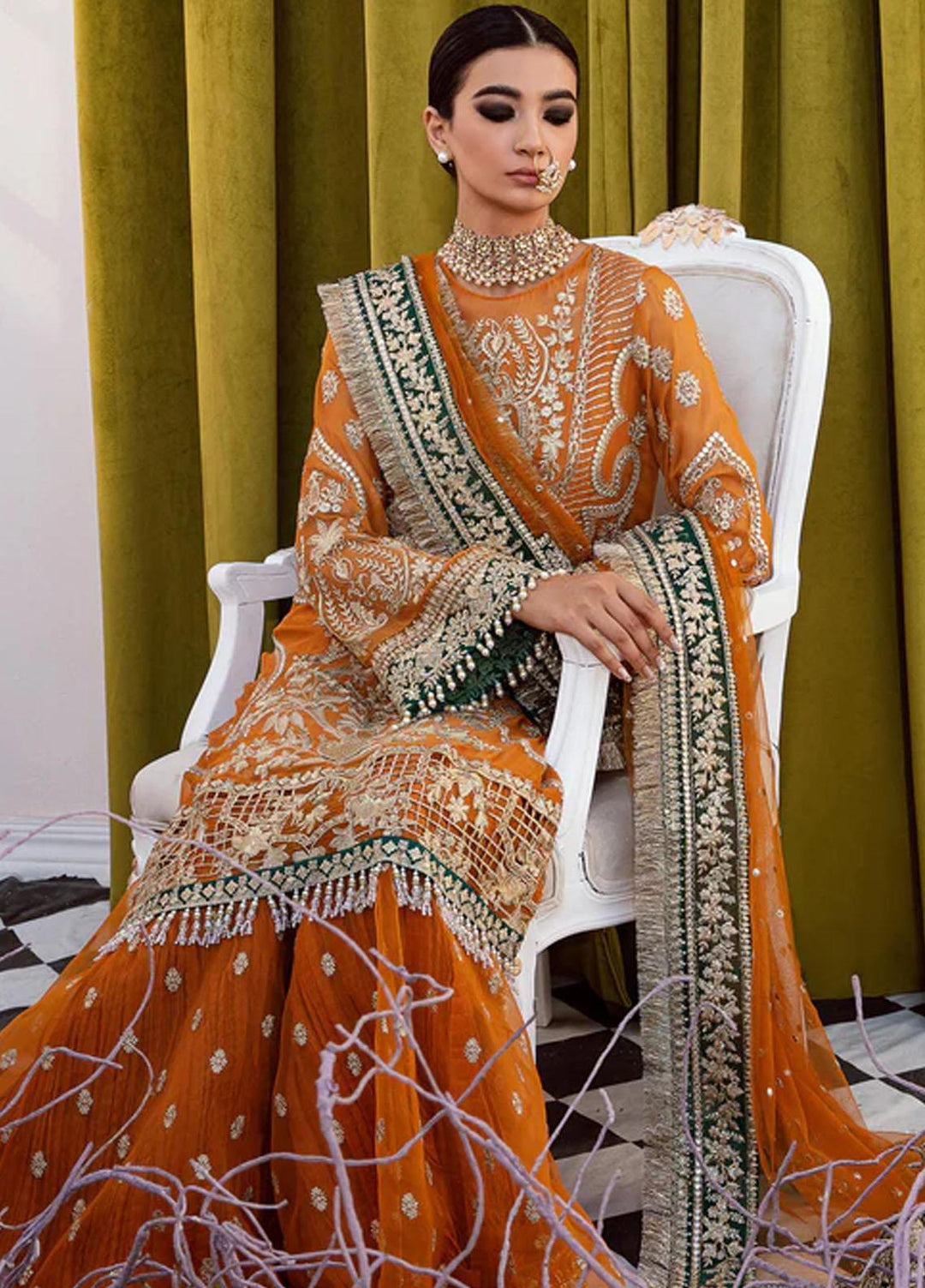 Maia By Serene Premium Embroidered Chiffon Suits Unstitched 4 Piece SP23MA S-1074 Lumene - Spring / Summer Collection