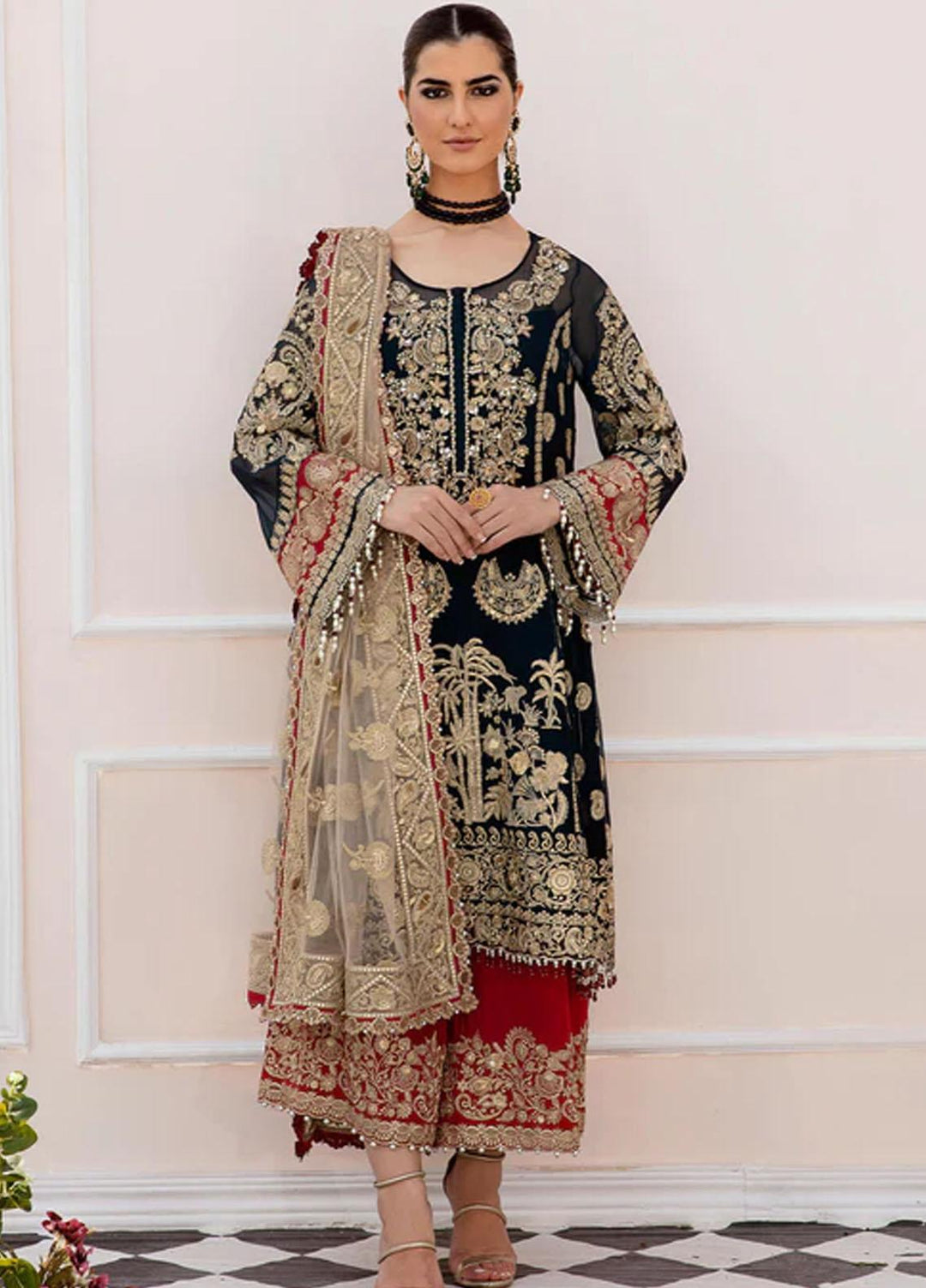Maia By Serene Premium Embroidered Chiffon Suits Unstitched 3 Piece SP23MA S-1075 Onrique - Spring / Summer Collection