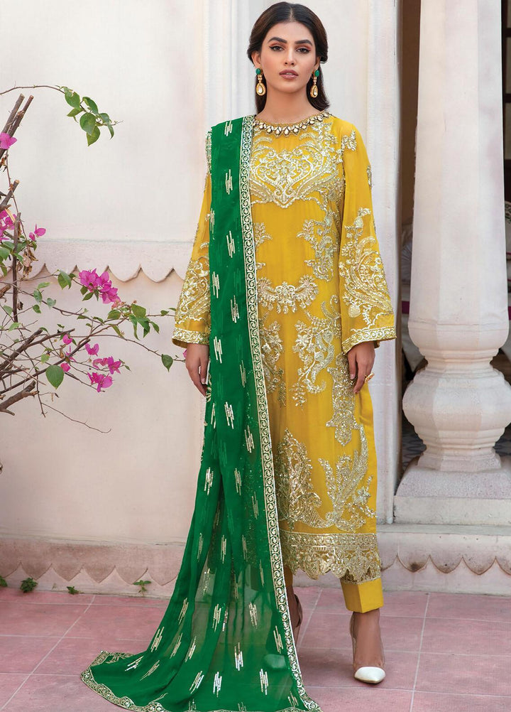 Majestic by Imrozia Embroidered Chiffon Suits Unstitched 3 Piece IMP22MA M-02 Opulent - Premium Collection