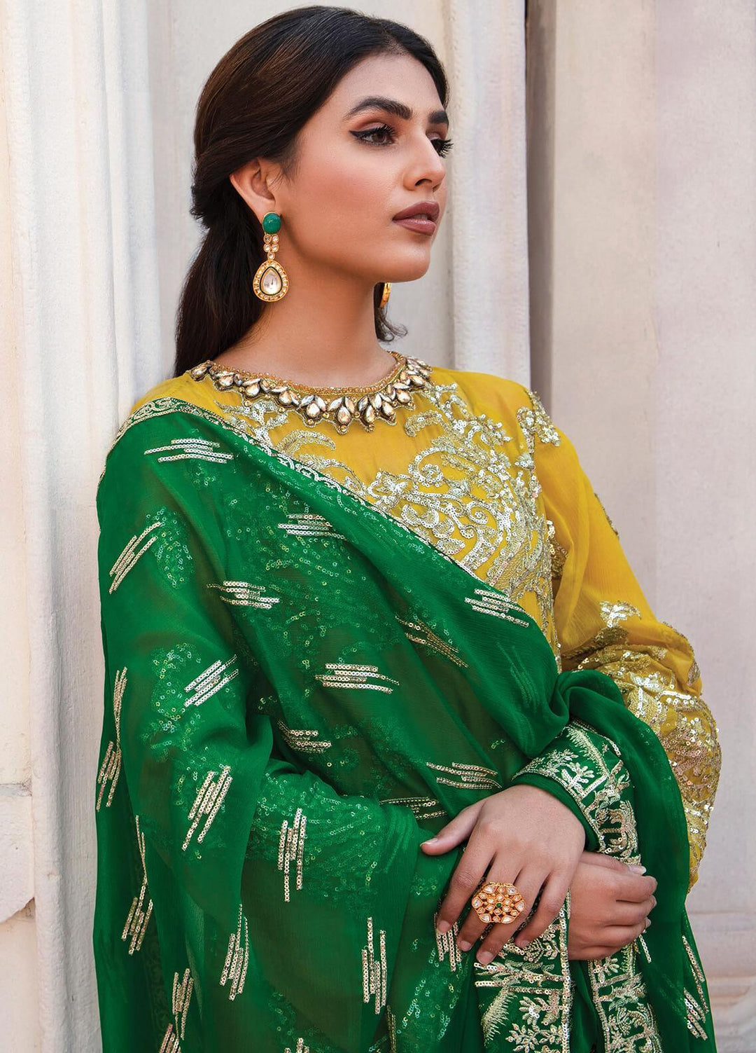 Majestic by Imrozia Embroidered Chiffon Suits Unstitched 3 Piece IMP22MA M-02 Opulent - Premium Collection