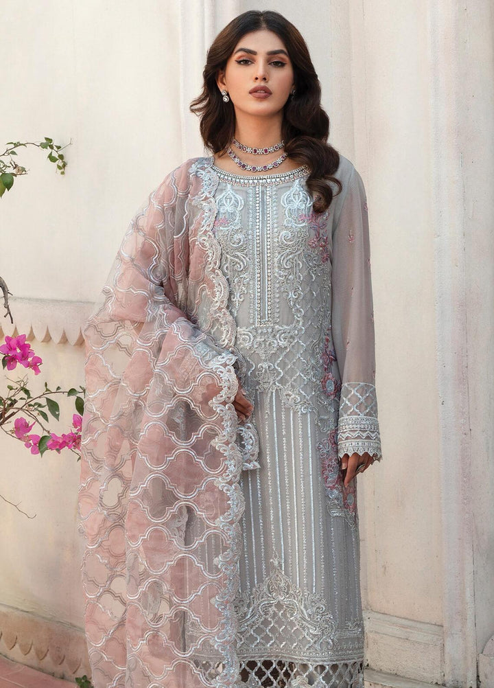 Majestic by Imrozia Embroidered Chiffon Suits Unstitched 3 Piece IMP22MA M-03 Diva - Premium Collection