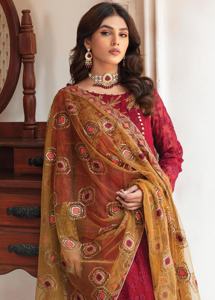 Majestic by Imrozia Embroidered Chiffon Suits Unstitched 3 Piece IMP22MA M-04 Morocan Glam - Premium Collection