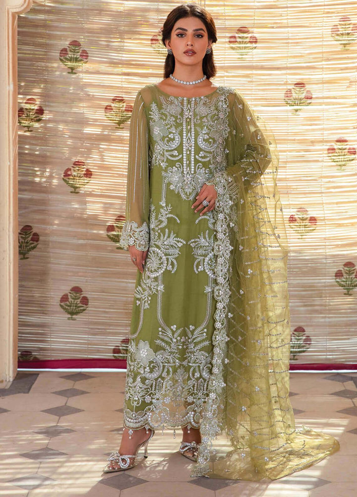 Majestic by Imrozia Embroidered Chiffon Suits Unstitched 3 Piece IMP22MA M-05 Ethereal - Premium Collection