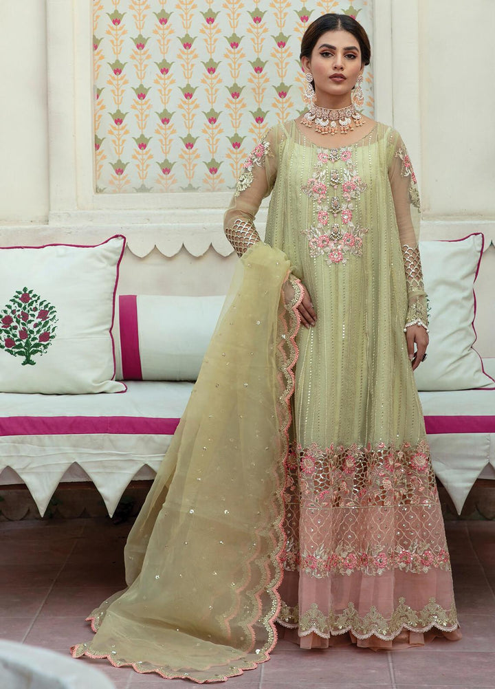 Majestic by Imrozia Embroidered Organza Suits Unstitched 3 Piece IMP22MA M-08 Mustle Look - Premium Collection