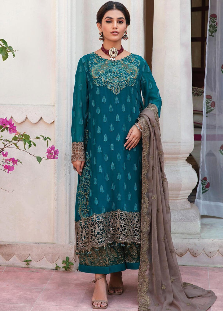 Majestic by Imrozia Embroidered Chiffon Suits Unstitched 3 Piece IMP22MA M-09 Amethyst - Premium Collection