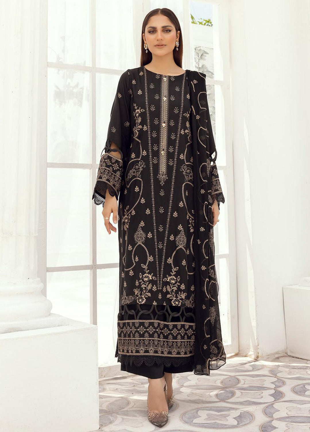 Majestic By Aalaya Embroidered Viscose Suits Unstitched 3 Piece ALY23M D-02 - Winter Collection