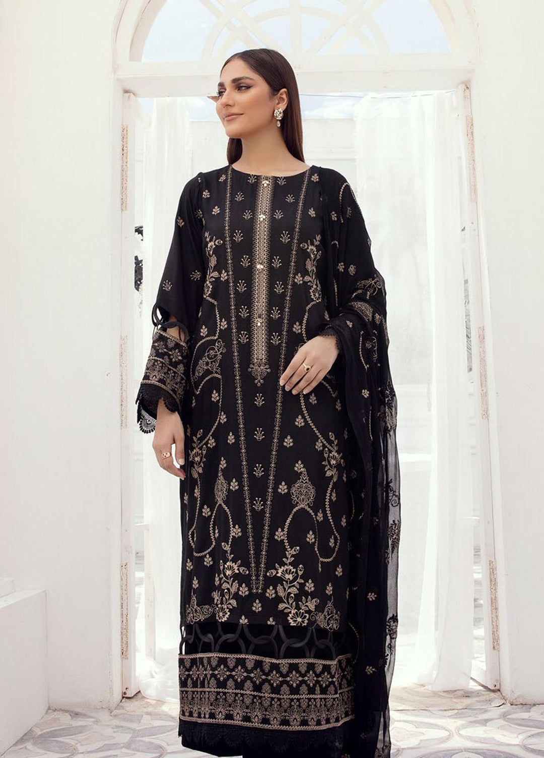 Majestic By Aalaya Embroidered Viscose Suits Unstitched 3 Piece ALY23M D-02 - Winter Collection