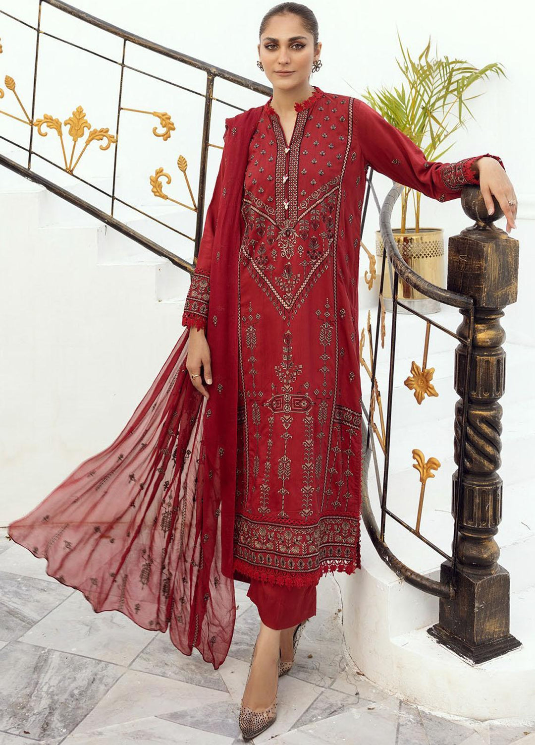Majestic By Aalaya Embroidered Viscose Suits Unstitched 3 Piece ALY23M D-03 - Winter Collection