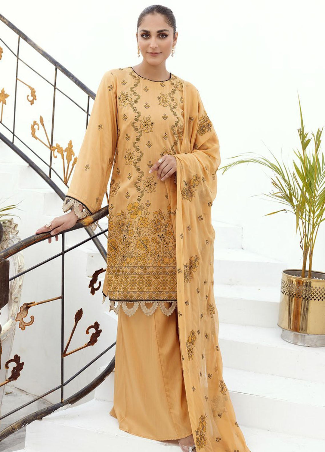 Majestic By Aalaya Embroidered Viscose Suits Unstitched 3 Piece ALY23M D-05 - Winter Collection