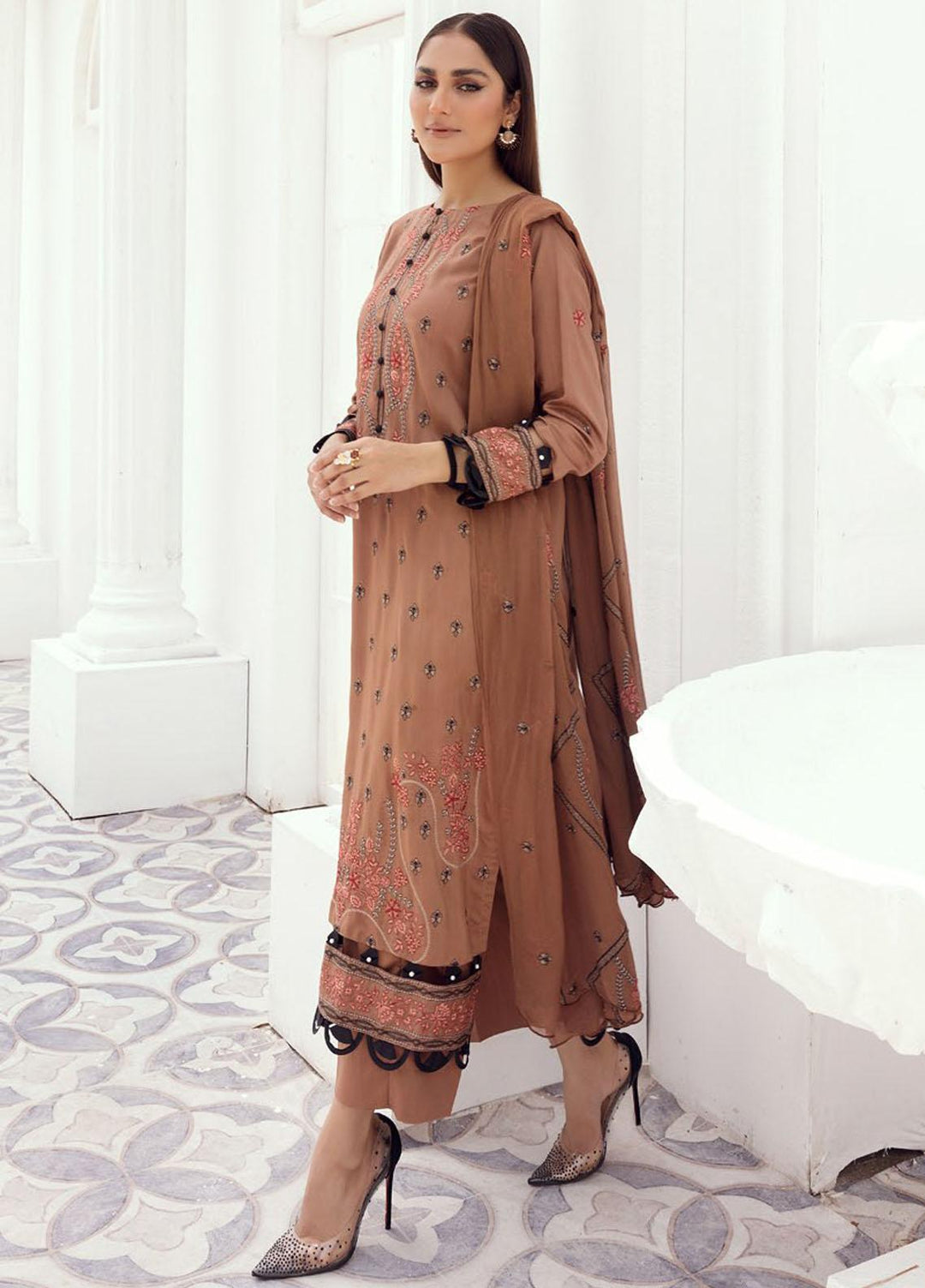 Majestic By Aalaya Embroidered Viscose Suits Unstitched 3 Piece ALY23M D-06 - Winter Collection