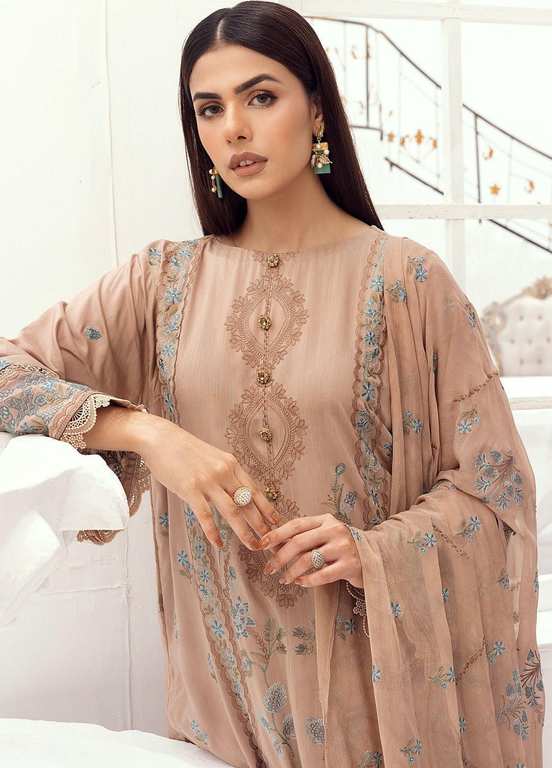 Majestic By Aalaya Embroidered Viscose Suits Unstitched 3 Piece ALY23M D-08 - Winter Collection