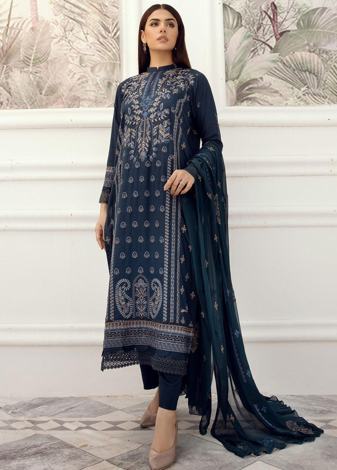 Majestic By Aalaya Embroidered Viscose Suits Unstitched 3 Piece ALY23M D-09 - Winter Collection
