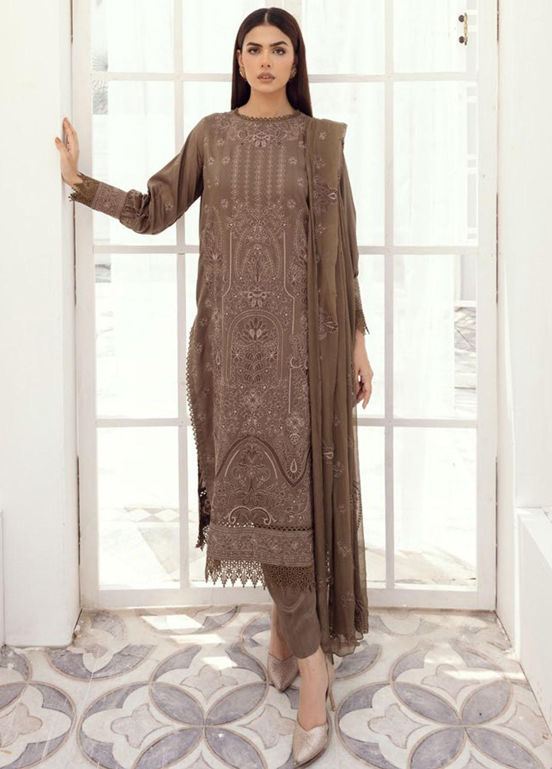 Majestic By Aalaya Embroidered Viscose Suits Unstitched 3 Piece ALY23M D-10 - Winter Collection