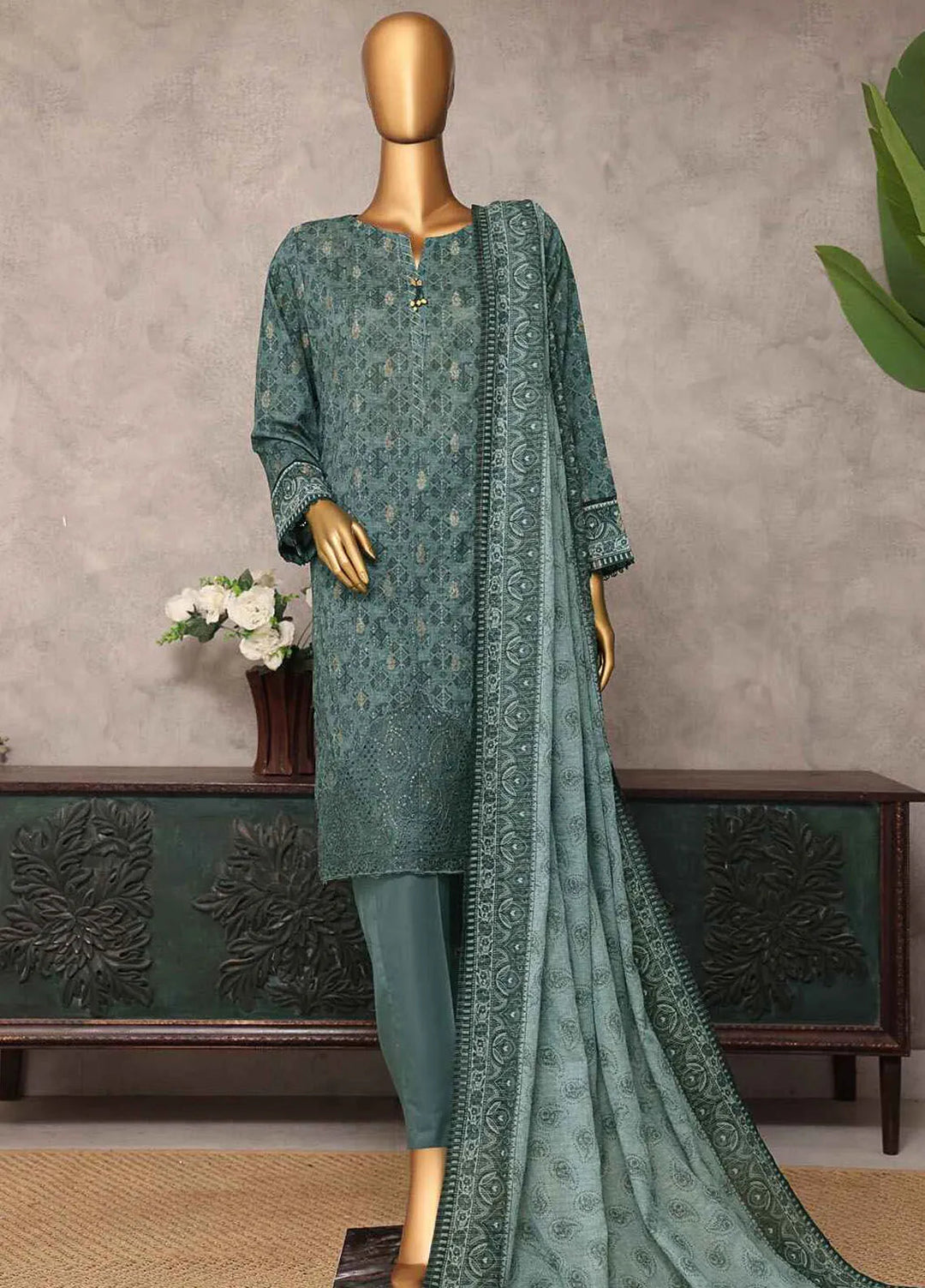 Majestic by Hz Textiles Embroidered Jacquard Suits Unstitched 3 Piece HZ25MS MJE-08 - Summer Collection