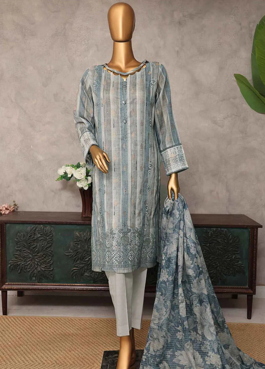 Majestic by Hz Textiles Embroidered Jacquard Suits Unstitched 3 Piece HZ25MS MJE-19 - Summer Collection