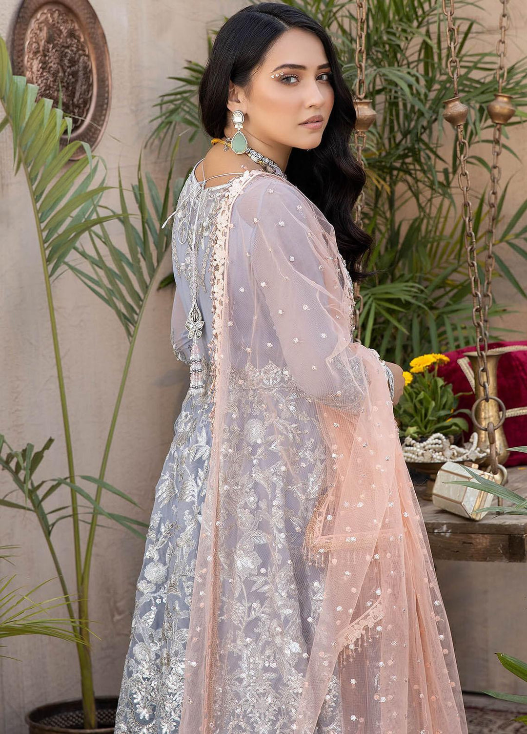 Exquise Majestic By Imrozia Premium Embroidered Organza Suits Unstitched 3 Piece IMP23EM M-24 Amira - Festive Collection