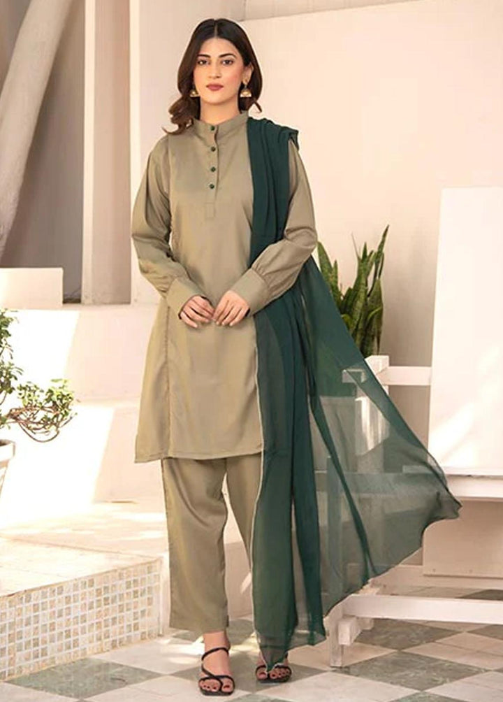 Nazmina Pret Casual Cotton 3 Piece Suit NZ23M Ivory Elegance (KP-251)