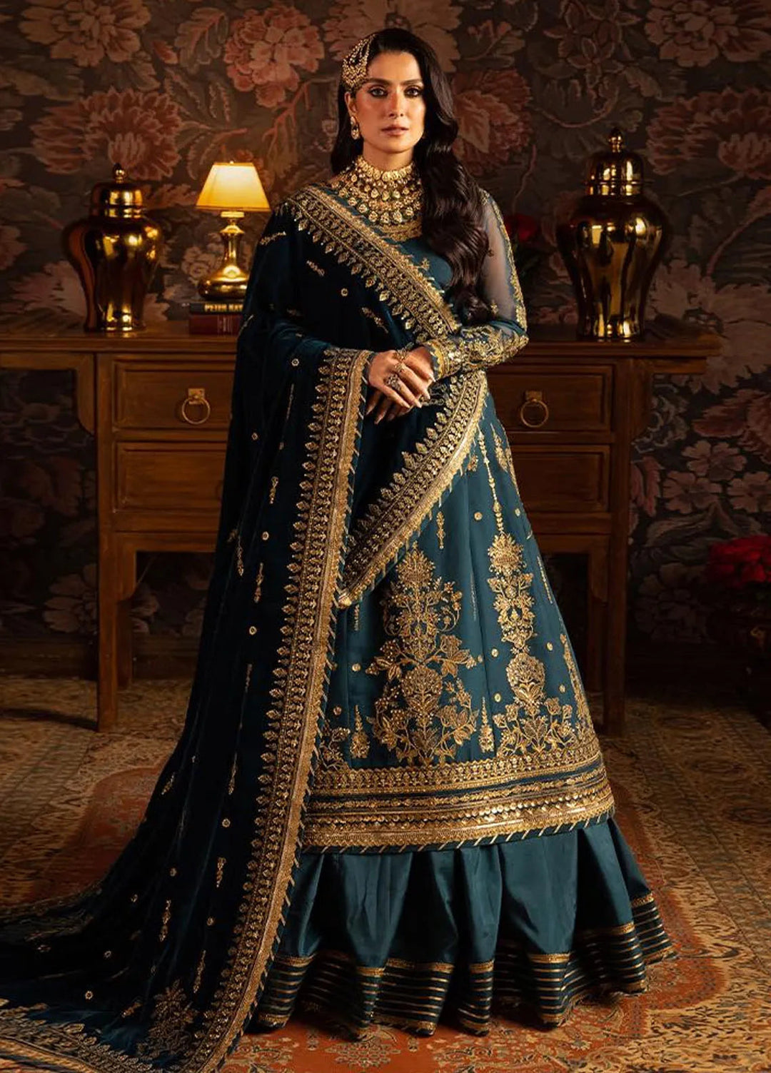 Makhmal By Asim Jofa Embroidered Chiffon Unstitched Suit 3 Piece AJ23MK AJMM-07 - Wedding Collection