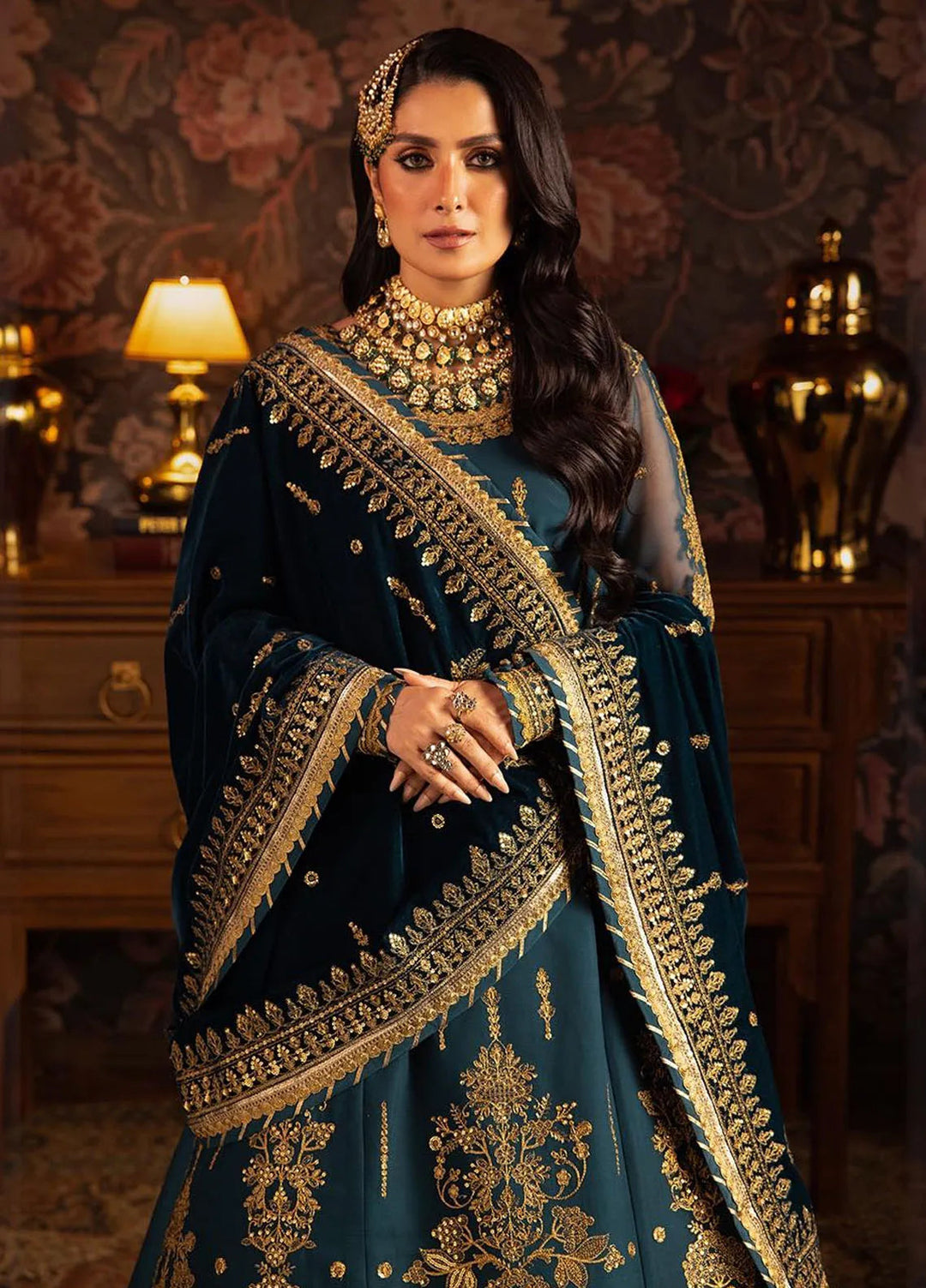 Makhmal By Asim Jofa Embroidered Chiffon Unstitched Suit 3 Piece AJ23MK AJMM-07 - Wedding Collection
