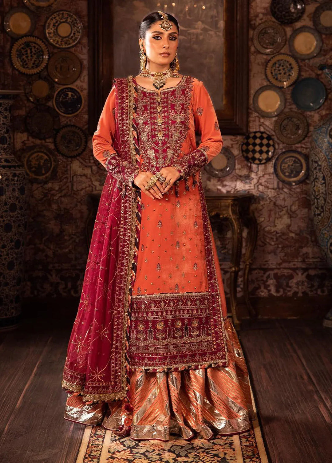 Makhmal By Asim Jofa Embroidered Velvet Unstitched Suit 3 Piece AJ23MK AJMM-01 - Wedding Collection