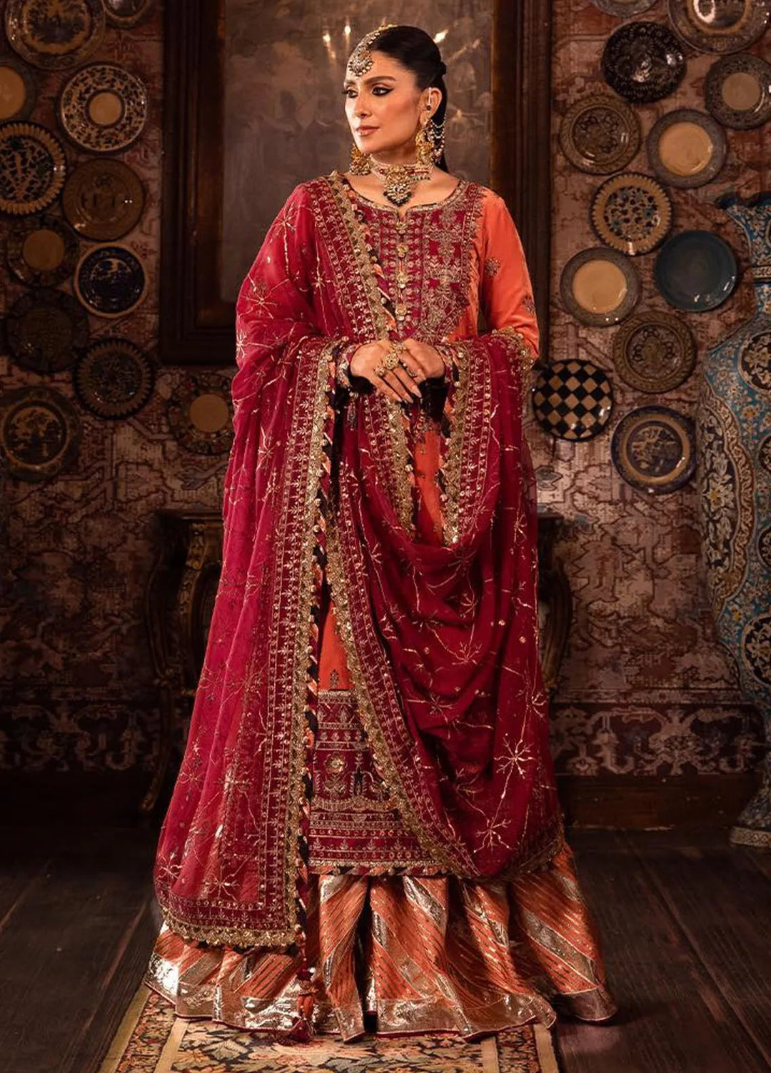 Makhmal By Asim Jofa Embroidered Velvet Unstitched Suit 3 Piece AJ23MK AJMM-01 - Wedding Collection