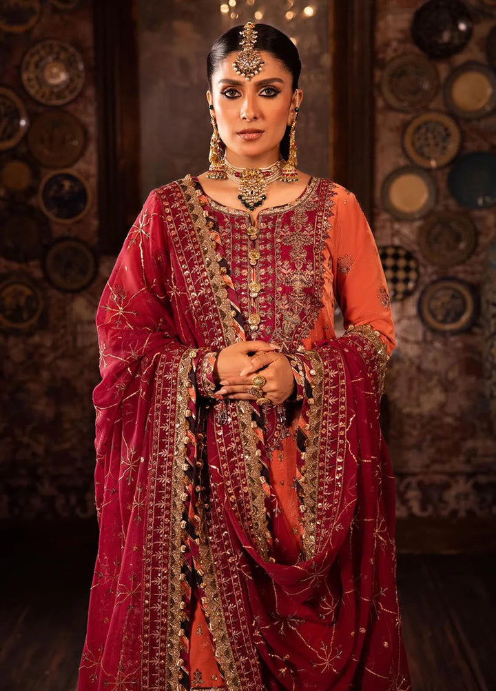 Makhmal By Asim Jofa Embroidered Velvet Unstitched Suit 3 Piece AJ23MK AJMM-01 - Wedding Collection