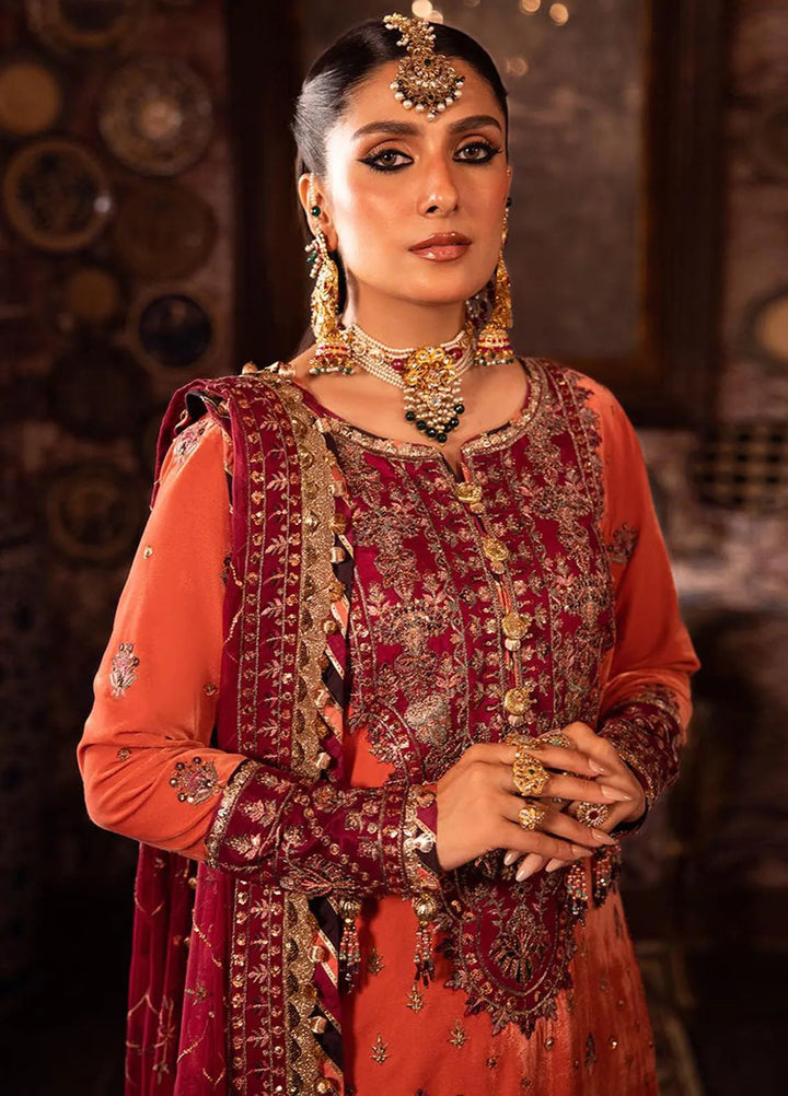 Makhmal By Asim Jofa Embroidered Velvet Unstitched Suit 3 Piece AJ23MK AJMM-01 - Wedding Collection
