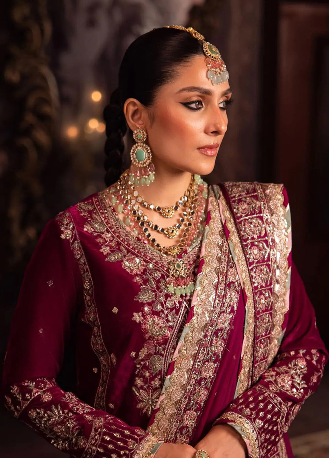 Makhmal By Asim Jofa Embroidered Velvet Unstitched Suit 3 Piece AJ23MK AJMM-03 - Wedding Collection
