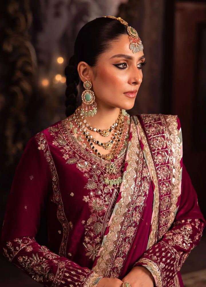 Makhmal By Asim Jofa Embroidered Velvet Unstitched Suit 3 Piece AJ23MK AJMM-03 - Wedding Collection