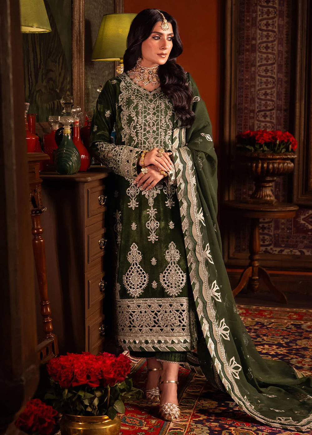 Makhmal By Asim Jofa Embroidered Velvet Unstitched Suit 3 Piece AJ23MK AJMM-05 - Wedding Collection