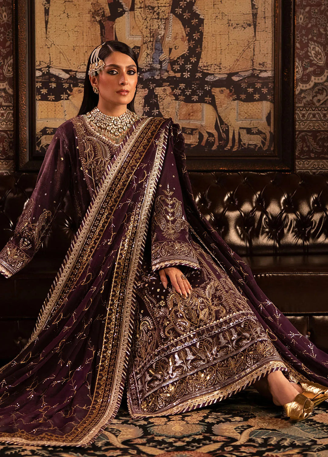 Makhmal By Asim Jofa Embroidered Velvet Unstitched Suit 3 Piece AJ23MK AJMM-06 - Wedding Collection