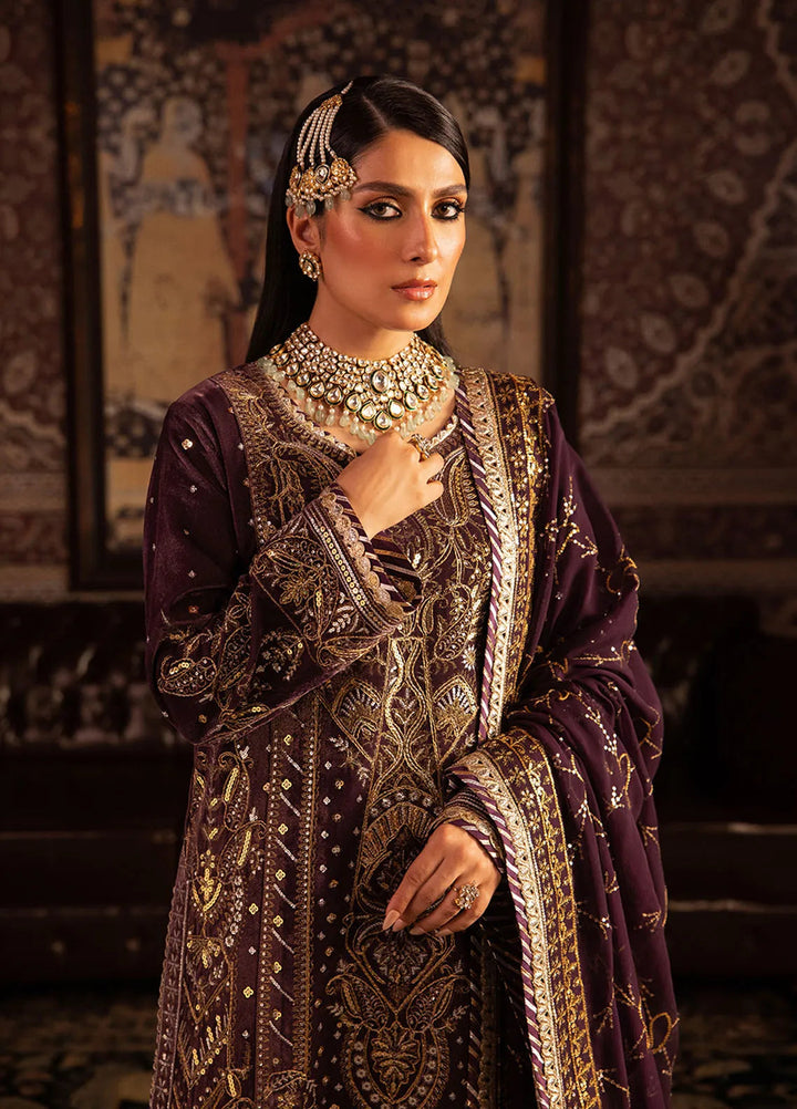 Makhmal By Asim Jofa Embroidered Velvet Unstitched Suit 3 Piece AJ23MK AJMM-06 - Wedding Collection