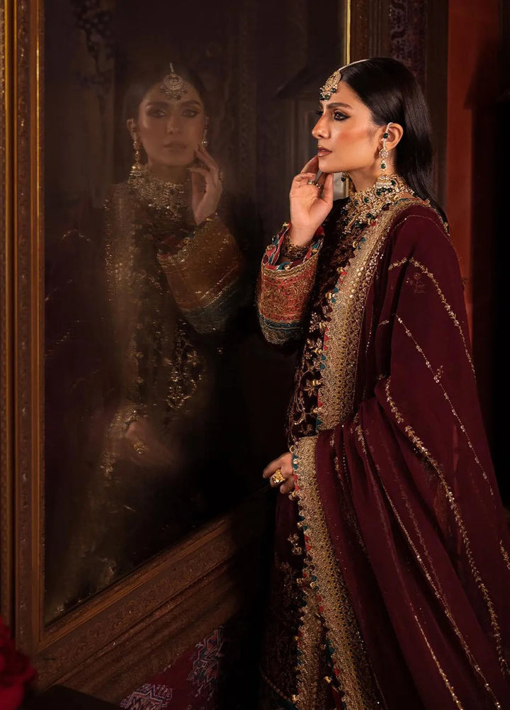 Makhmal By Asim Jofa Embroidered Velvet Unstitched Suit 3 Piece AJ23MK AJMM-09 - Wedding Collection