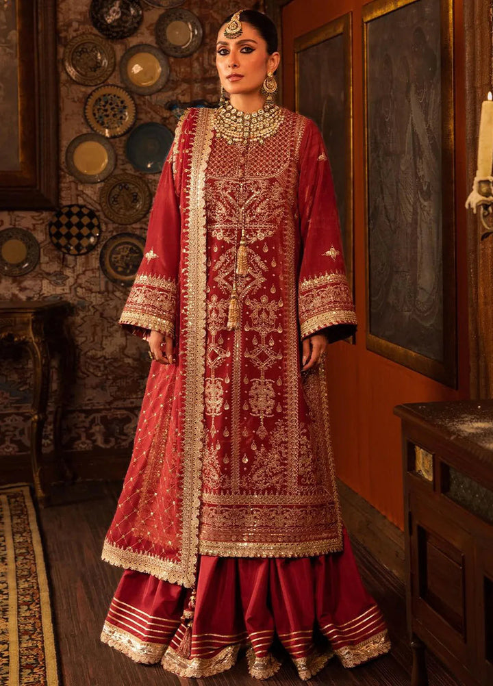 Makhmal By Asim Jofa Embroidered Velvet Unstitched Suit 3 Piece AJ23MK AJMM-10 - Wedding Collection