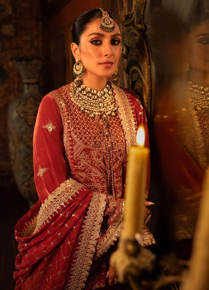 Makhmal By Asim Jofa Embroidered Velvet Unstitched Suit 3 Piece AJ23MK AJMM-10 - Wedding Collection
