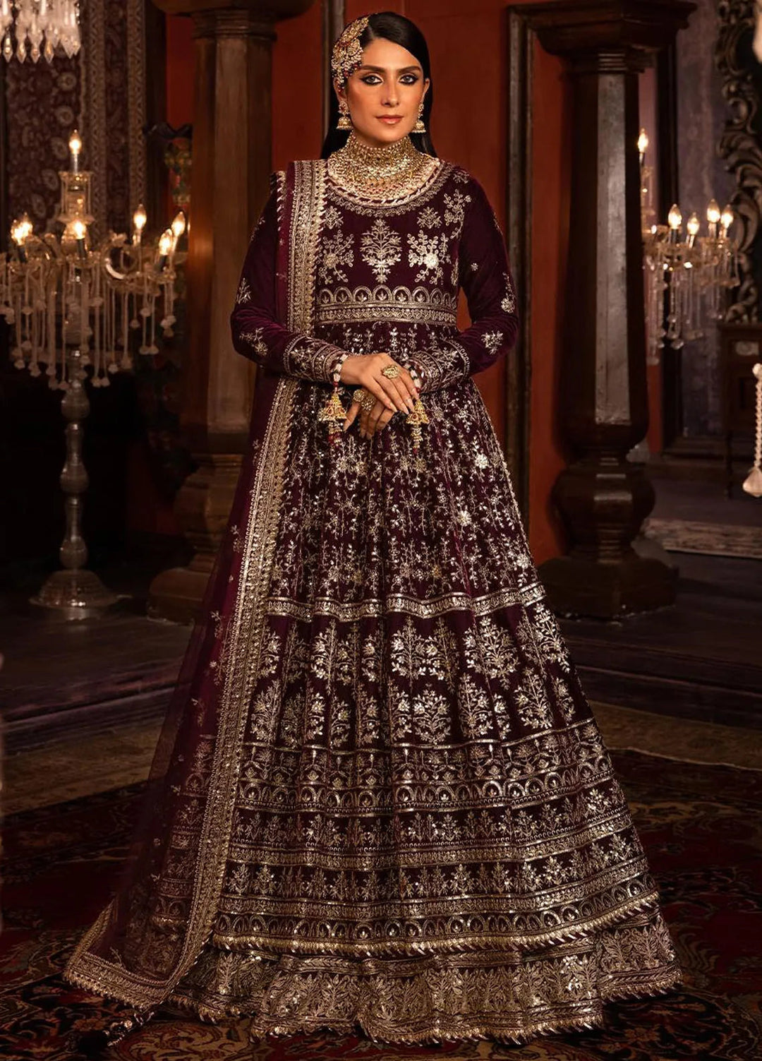 Makhmal By Asim Jofa Embroidered Velvet Unstitched Suit 3 Piece AJ23MK AJMM-11 - Wedding Collection
