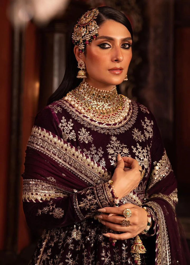 Makhmal By Asim Jofa Embroidered Velvet Unstitched Suit 3 Piece AJ23MK AJMM-11 - Wedding Collection