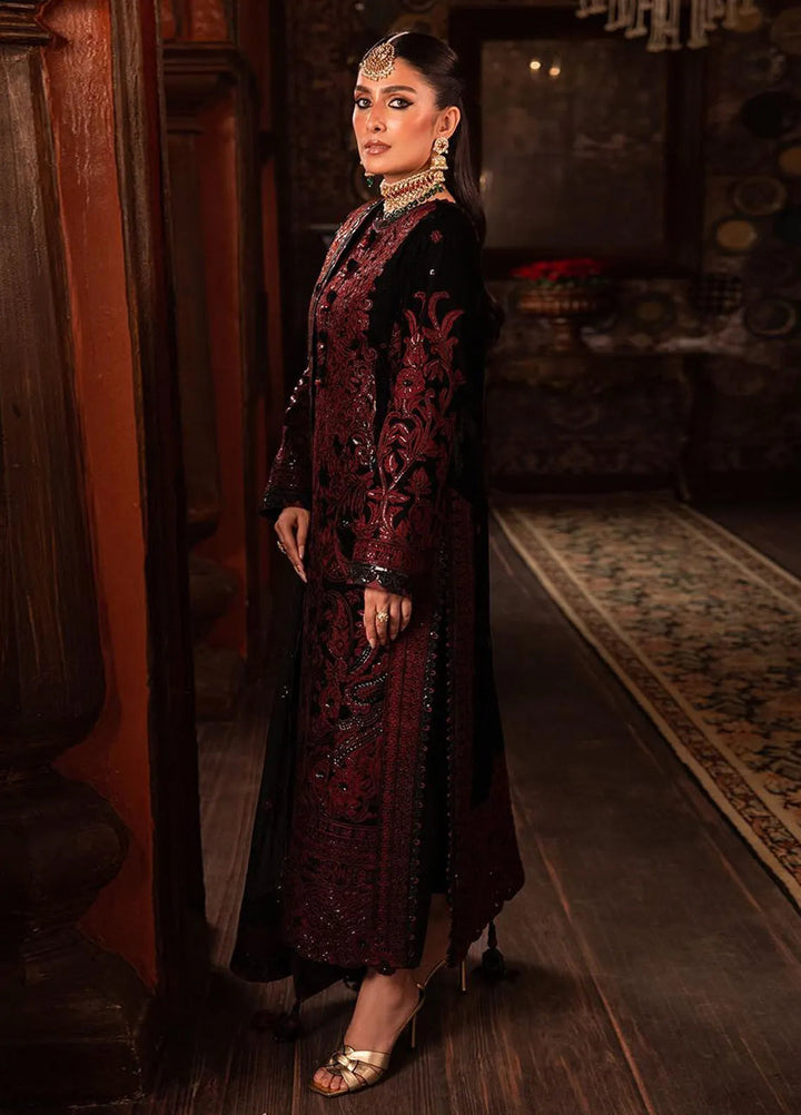 Makhmal By Asim Jofa Embroidered Velvet Unstitched Suit 3 Piece AJ23MK AJMM-12 - Wedding Collection