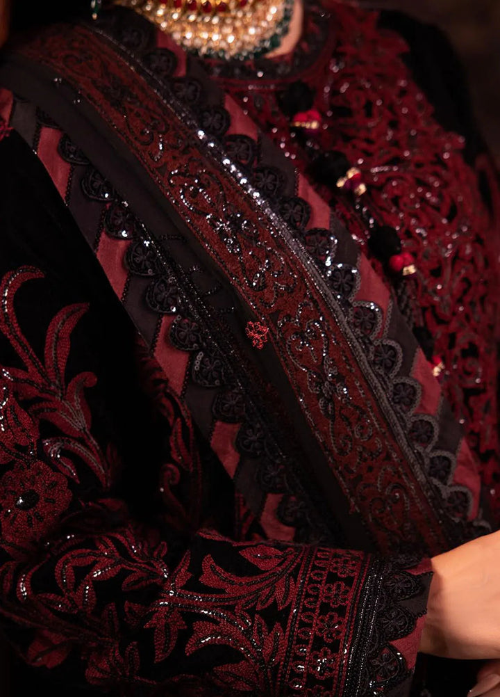 Makhmal By Asim Jofa Embroidered Velvet Unstitched Suit 3 Piece AJ23MK AJMM-12 - Wedding Collection