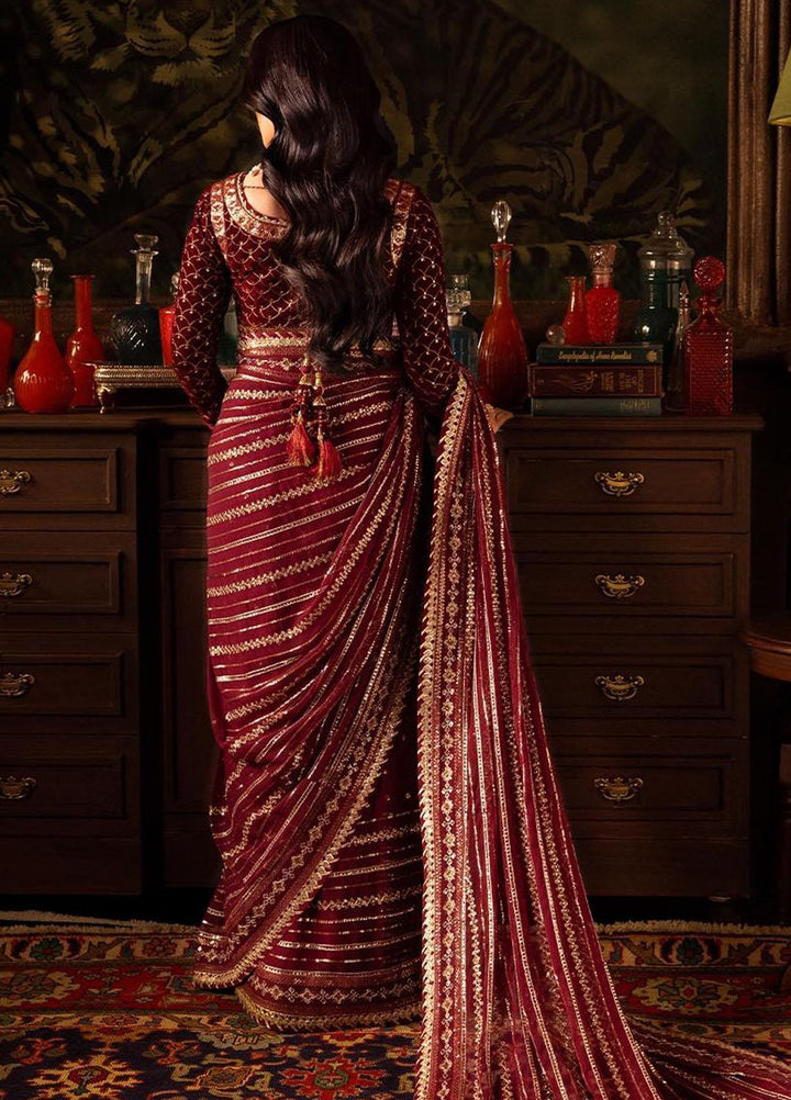 Makhmal By Asim Jofa Embroidered Velvet  Unstitched Saree AJ23MK AJMM-02 - Wedding Collection
