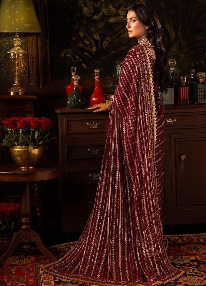 Makhmal By Asim Jofa Embroidered Velvet  Unstitched Saree AJ23MK AJMM-02 - Wedding Collection