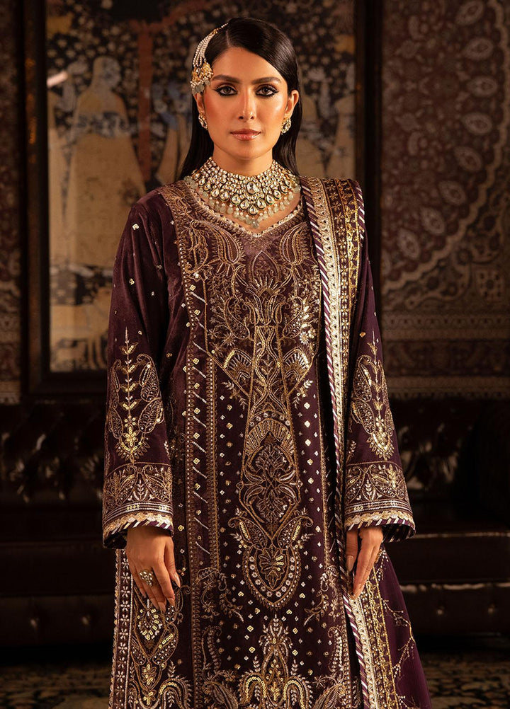 Makhmal By Asim Jofa Embroidered Velvet Suits Unstitched 3 Piece AJ23MK AJMM-06 - Wedding Collection