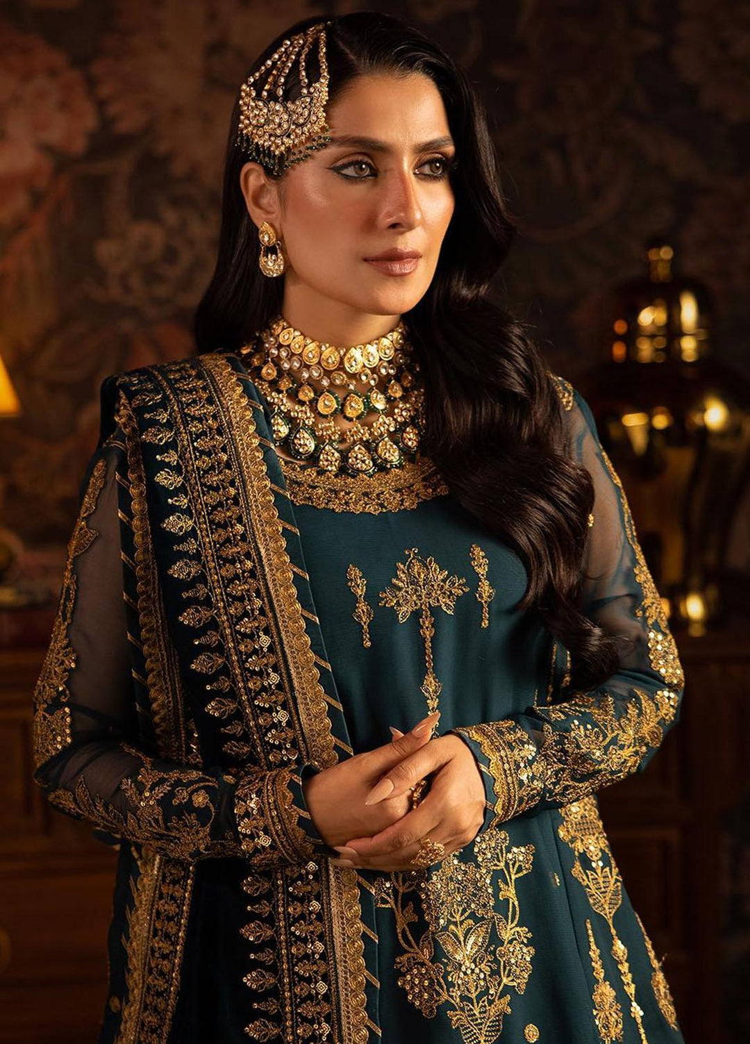 Makhmal By Asim Jofa Embroidered Chiffon Suits Unstitched 3 Piece AJ23MK AJMM-07 - Wedding Collection